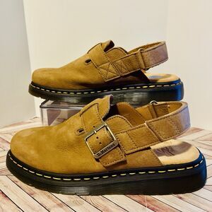 Dr Martens Jorge II Tumbled Nubuck Savannah Tan Leather M 9 W 10 Slingback Mules